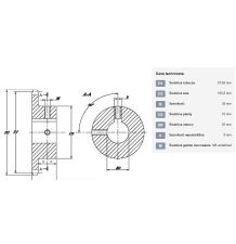 KOŁO ŁAŃCUCH.  3/4" 12B-1  Z-16  FI-25mm - [ŁKD016-25]