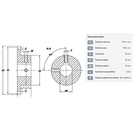 KOŁO ŁAŃCUCH.  3/4" 12B-1  Z-31  FI-30 - [ŁKD031-30]