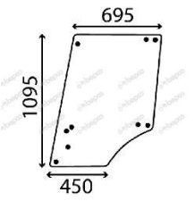 SZYBA DRZWI GÓRNA L-P JOHN DEERE - [CJK120]
