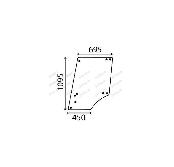 SZYBA DRZWI GÓRNA L-P JOHN DEERE - [CJK120]