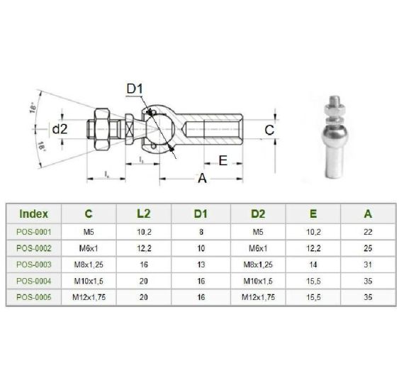 PRZEGUB OSIOWY M12/M12 - [CAK904]