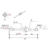 PÓŁOŚ (38.00-105.00) WIDEŁKI L-860MM UŻY - [CYA101-U]