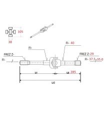 PÓŁOŚ (38.00-105.00) WIDEŁKI L-285MM UŻ. - [CYA102-U]