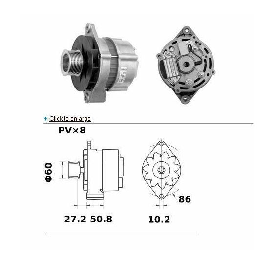 ALTERNATOR 2-OTW  14V 120A  Mahle MG268 - [CJS683-I]