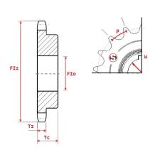 KOŁO ŁAŃCUCH.  3/4" 12B-1  Z-12 - [KBP010069]