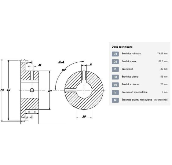 KOŁO ŁAŃCUCH.  3/4" 12B-1  Z-13  FI-25 - [ŁKD013-25]