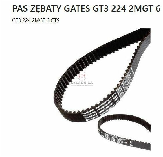 PAS ZĘBATY PŁASKI  2MGT  224/10MM [PKM000060-G]