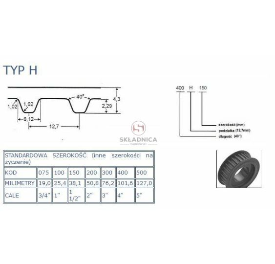 PAS ZĘBATY PŁASKI  240H075 [PKM20240075-G]