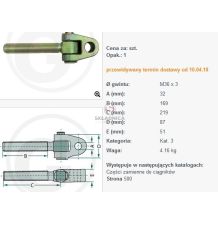 GŁÓWKA-UCHO M36*3 L  KAT-3  @ 32 - [CAZ761]