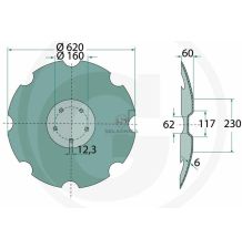 TALERZ  620 OTW-5  TYP-LEMKEN RUBIN [GB620-5-A]