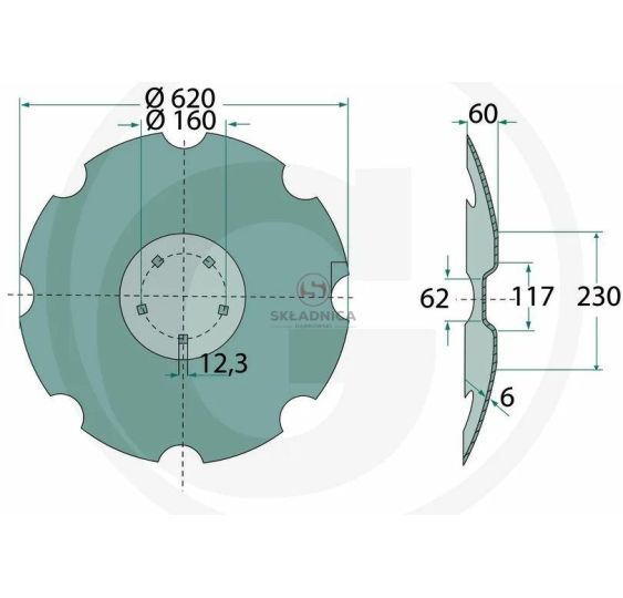 TALERZ  620 OTW-5  TYP-LEMKEN RUBIN [GB620-5-A]