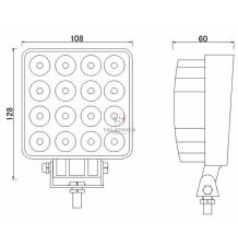LAMPA ROBOCZA LED KWADRAT LM-2000 [AB10-009]