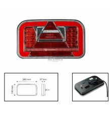LAMPA TYLNA LED 12-24V Z TRÓJKĄTEM LEWA [AB12-005]