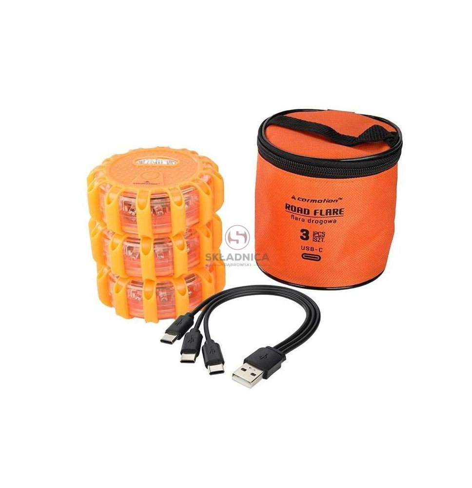 ZESTAW 3 x FLARA OSTRZEGAWCZA 12 LED +   [AK151]