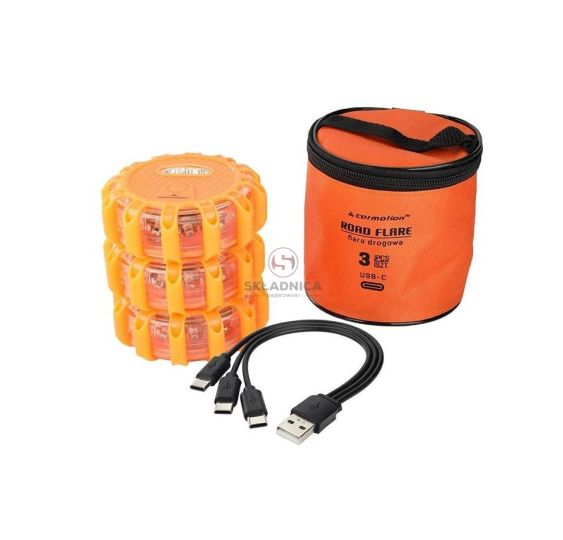 ZESTAW 3 x FLARA OSTRZEGAWCZA 12 LED +   [AK151]