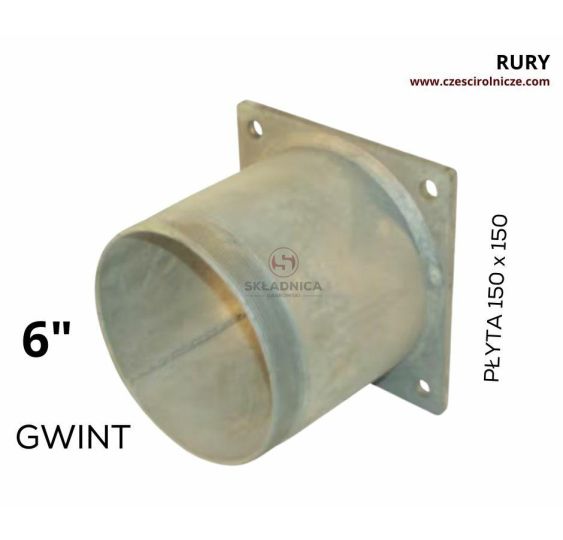 RURA Z GWINTEM  6" ~165 MM  +  PŁYTA 150 [BNA627]