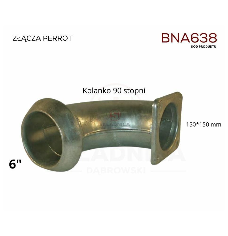 PERROT 6"   KOLANKO 90°  - KOŁNIERZ - ZŁ [BNA638]