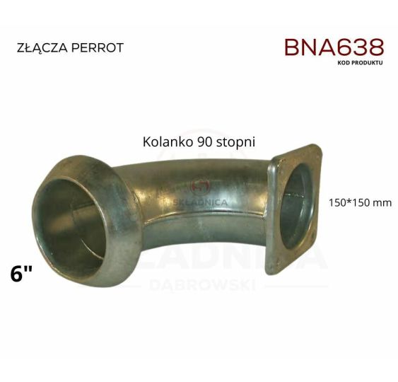 PERROT 6"   KOLANKO 90°  - KOŁNIERZ - ZŁ [BNA638]