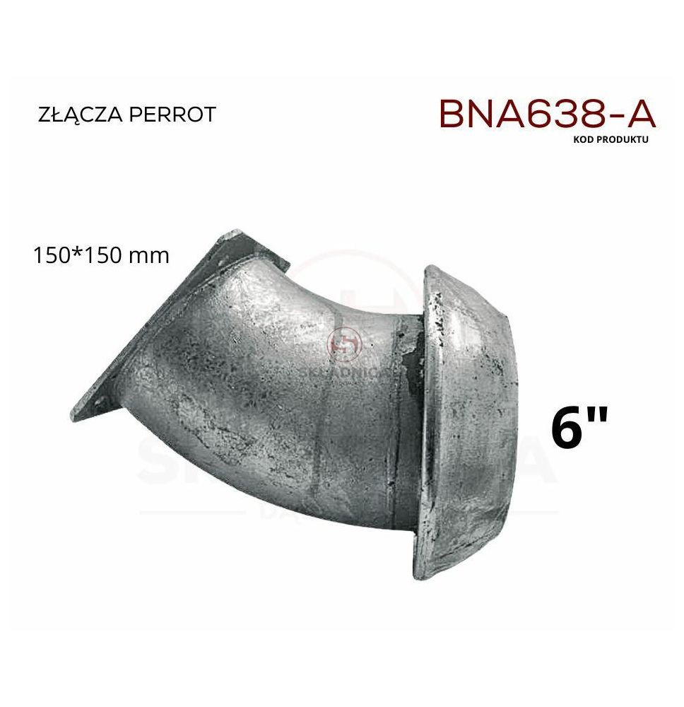 PERROT 6" MĘSKI  KOLANKO 45°  - KOŁNIERZ [BNA638-A]