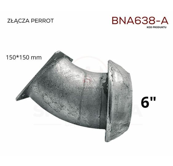 PERROT 6" MĘSKI  KOLANKO 45°  - KOŁNIERZ [BNA638-A]