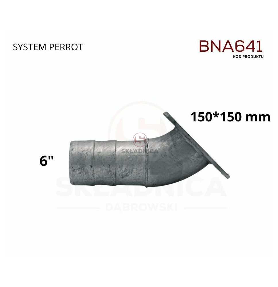 RURA 6"  PŁYTA 150*150  - KOLANKO 45 - N [BNA641]