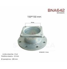 PŁYTA 150*150  -  KOŁNIERZ 6" ZN [BNA642]