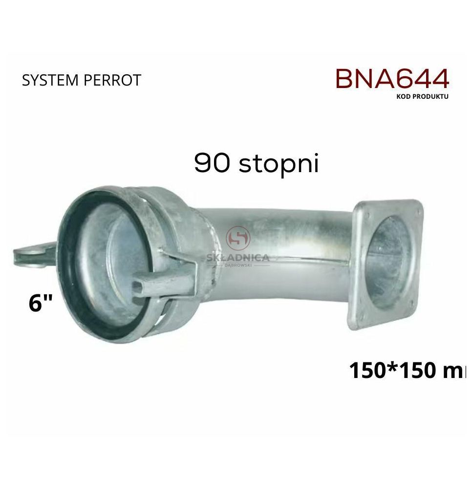 PERROT 6"  KOŁNIERZ - KOLANKO 90°- ZŁĄCZ [BNA644]