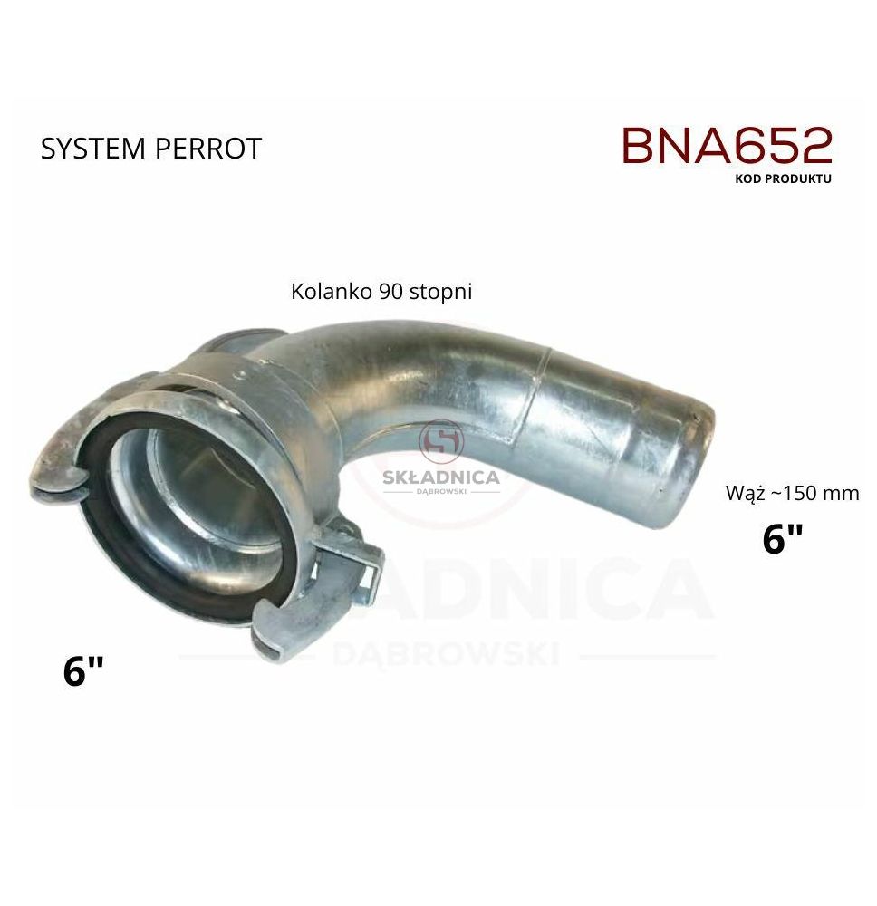 PERROT 6" ZŁĄCZE ŻEŃSKIE - KOLANKO 90 - [BNA652]