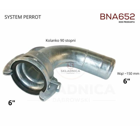 PERROT 6" ZŁĄCZE ŻEŃSKIE - KOLANKO 90 - [BNA652]