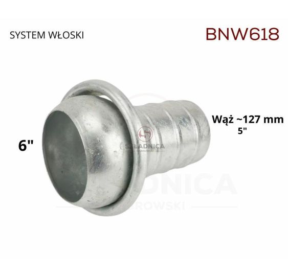 WŁOSKI  6"  ZŁĄCZE MĘSKIE   - WĄŻ  5" [BNW618]