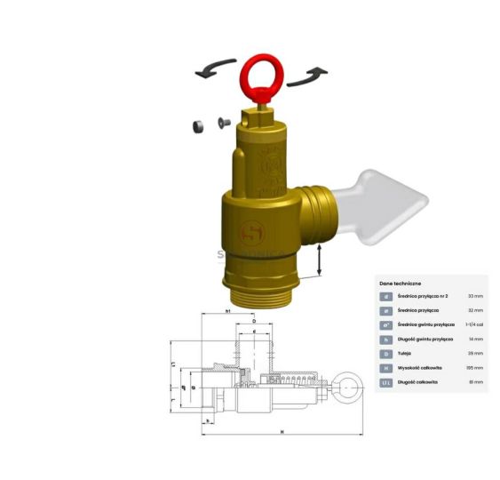 ZAWÓR BEZP.  0,3- 1,5  BAR   Z PRZYŁĄCZE [BNZ001]
