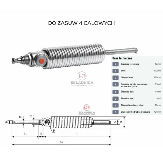 SIŁOWNIK DO ZASUWY 4"    ZE SPRĘŻYNĄ [BNZ400-A]