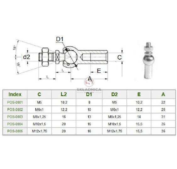 PRZEGUB OSIOWY M6/M6 [CAK901]