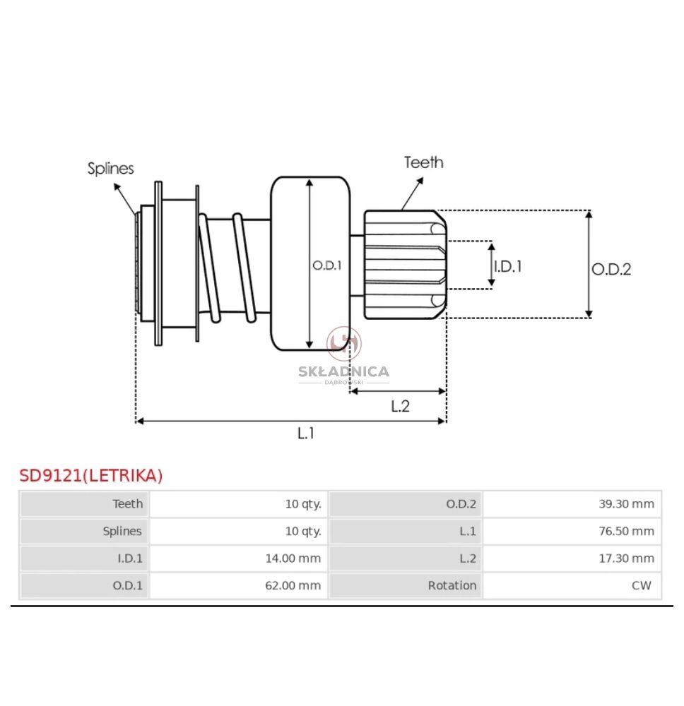 ZESPÓŁ SPRZĘGAJĄCY Z-10 L- 76,50 MAHLE [CAS636]