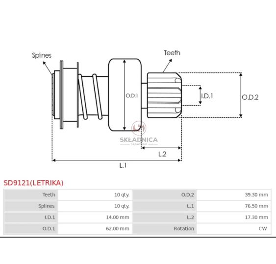 ZESPÓŁ SPRZĘGAJĄCY Z-10 L- 76,50 MAHLE [CAS636]