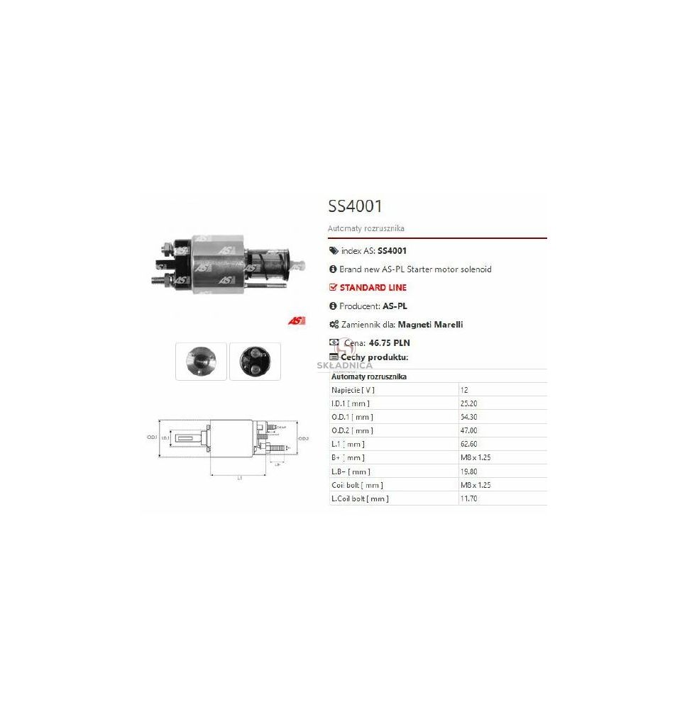 ELEKTROWYŁĄCZNIK MAGNETI SS4001 [CAS683]