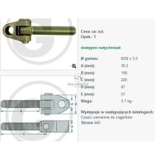 GŁOWICA WIDEŁKOWA FI-36.5MM  DEUTZ [CAZ454]