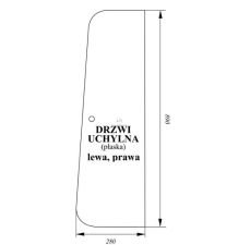 SZYBA DRZWI LEWA UCHYLANA [CCK112]