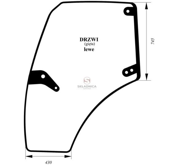 SZYBA DRZWI LEWA AGROTRON K [CDK118-L]