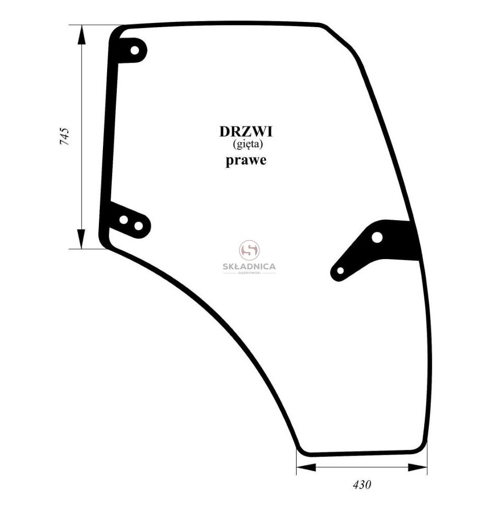 SZYBA DRZWI PRAWA [CDK118-P]