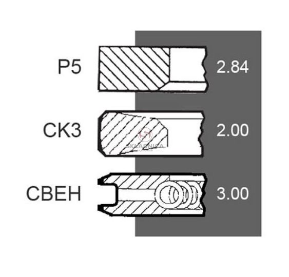 KPL. PIERŚCIENI TŁOK.  94.00  3P   DEUTZ [CDS029-KS]