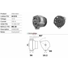 ALTERNATOR 2-OTW  14V 200A B-56 [CDS686-I]