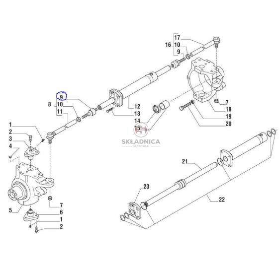 PRZEGUB OSIOWY  GWINT  DŁ. M24*1.5 P / M [CJB014-CAR]