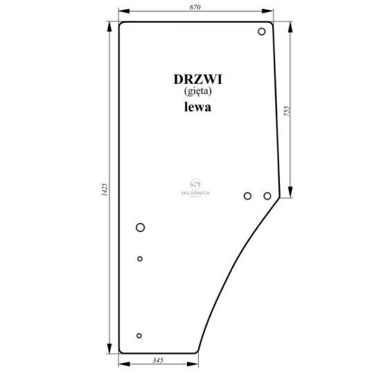 SZYBA DRZWI LEWA      JD  SERIA 6000 [CJK101]