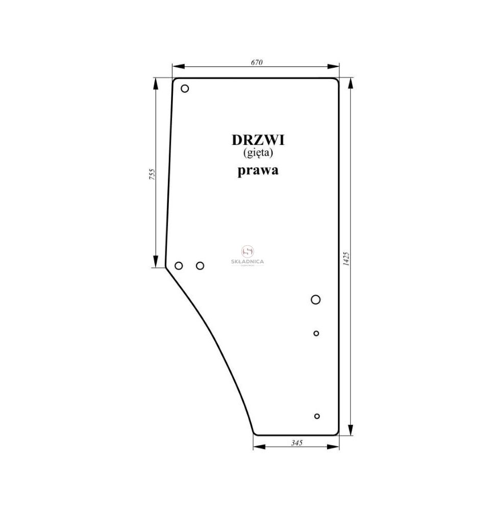 SZYBA DRZWI PRAWA   JD  SERIA 6000 [CJK102]