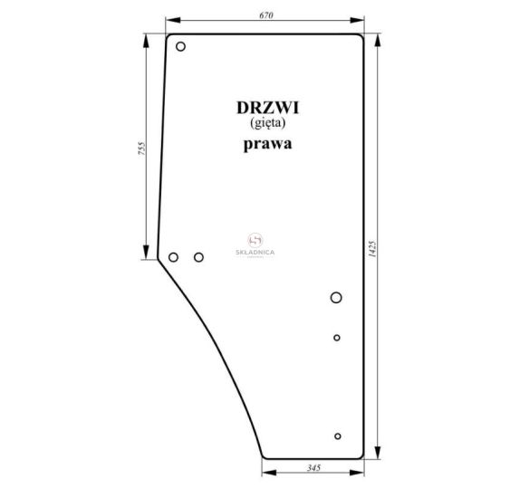 SZYBA DRZWI PRAWA   JD  SERIA 6000 [CJK102]