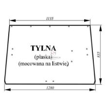 SZYBA TYLNA   JD 3040    13 OTW. [CJK105]
