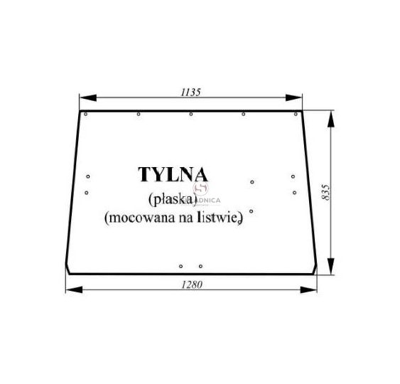 SZYBA TYLNA   JD 3040    13 OTW. [CJK105]