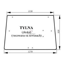 SZYBA TYLNIA  JD 3050   NOWSZA WERSJA [CJK107]