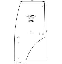 SZYBA DRZWI LEWA      JD  SERIA 5000 [CJK110]